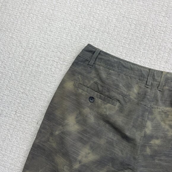 Y2K Oneill Hybrid Shorts Acid Bleach Men Brown Green Flat Front Board Short Read - Picture 11 of 13